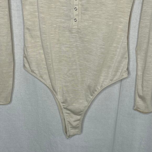 Victoria’s Secret Adore Me Havyn Bodysuit Oatmeal Cream Size Small Scoop Neck - Picture 5 of 13